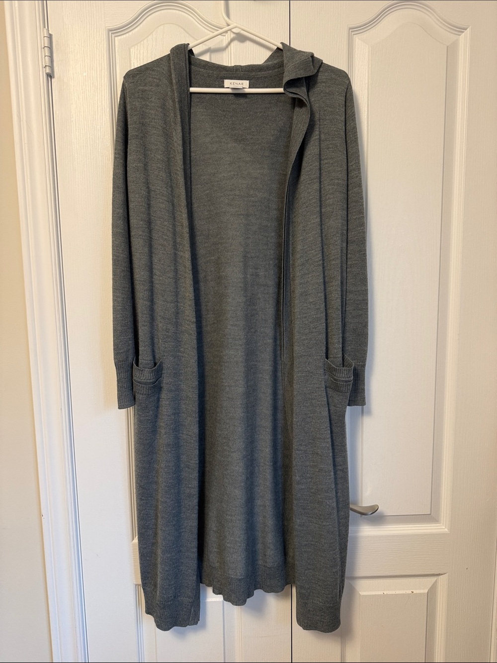 KENAR Hooded Open-Front Long Cardigan